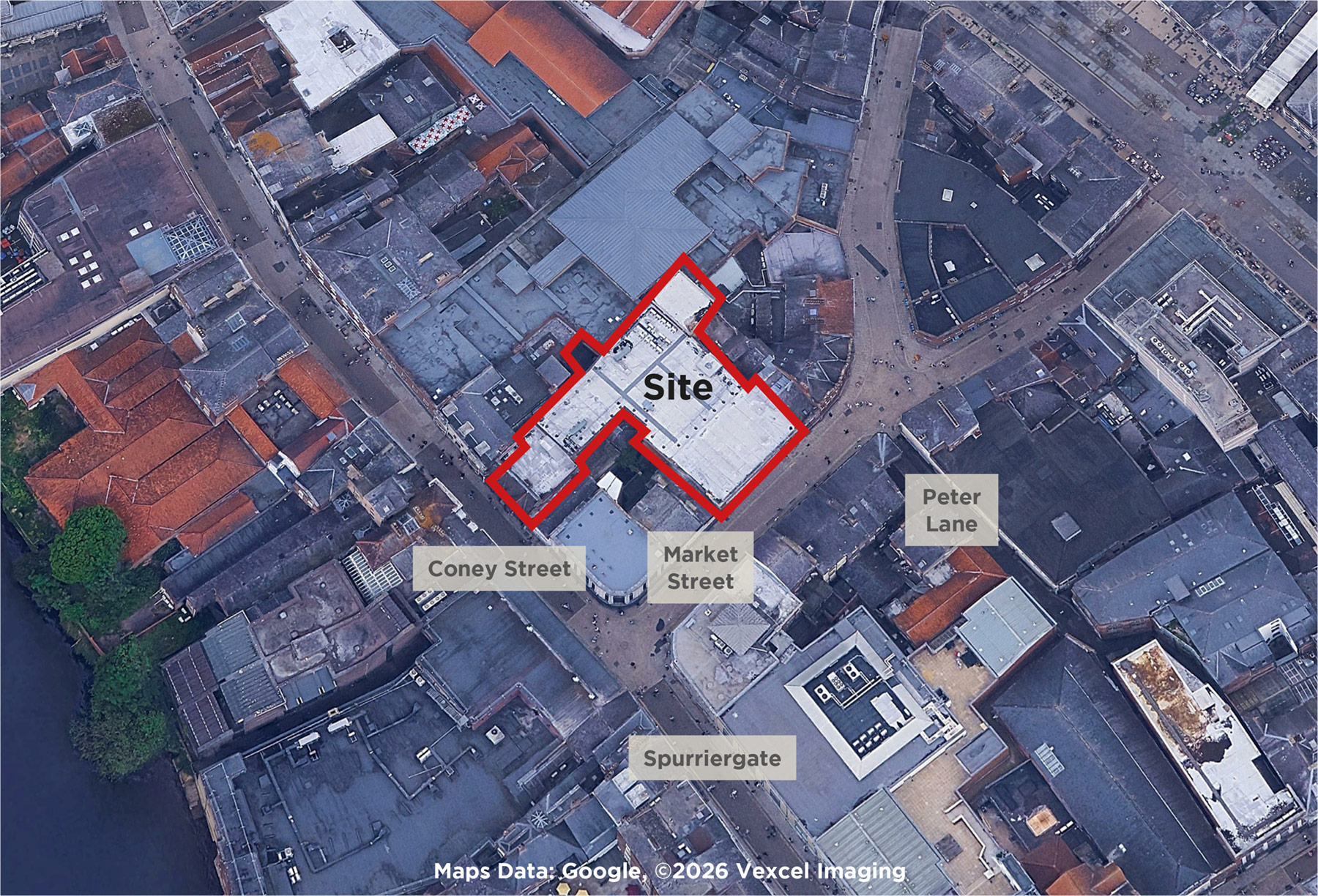 Aerial photograph of the site